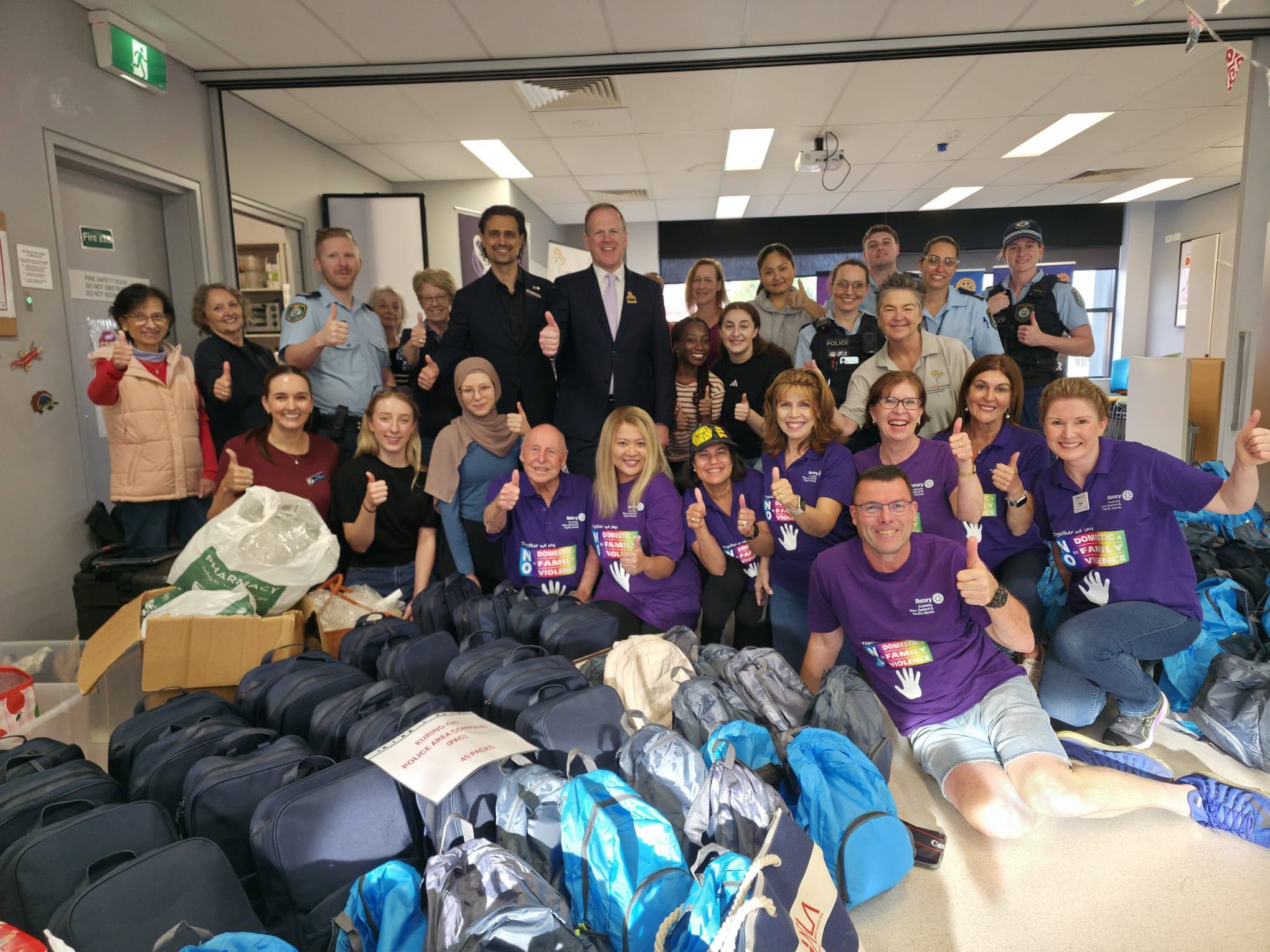 Members preparing Compassion Packs for domestic violence victims